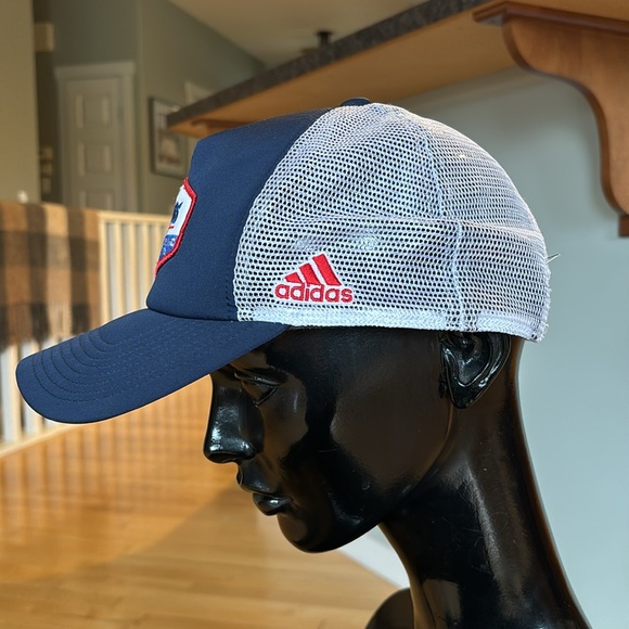 NHL New York Rangers adidas Foam Trucker Snapback Hat - Navy/White - Picture 2 of 5